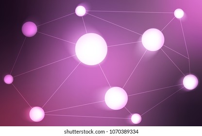 Light Purple, Pink vector layout with circles, lines. Modern abstract colorful illustration with spheres and lines. New design for ad, poster, banner of your website.