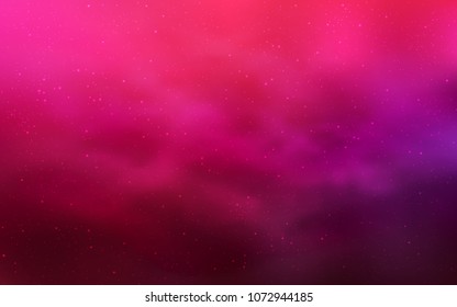 Light Purple, Pink vector layout with cosmic stars. Space stars on blurred abstract background with gradient. Smart design for your business advert.