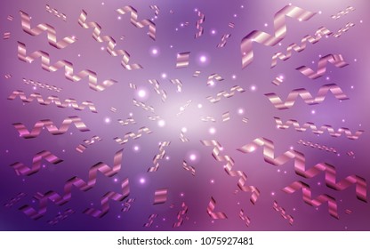 Light Purple, Pink vector layout with festival confetti. Blurred decorative design in anniversary style with confetti. The pattern can be used for new year ad, booklets.