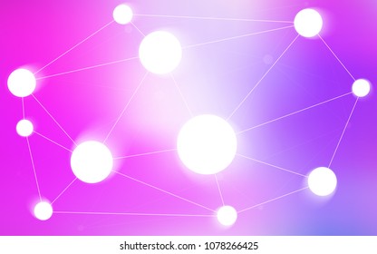 Light Purple, Pink vector layout with circles, lines. Decorative design in abstract style with triangle structure. Pattern can be used for ads, leaflets.
