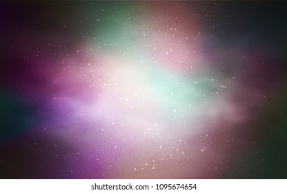 Light Purple, Pink vector layout with cosmic stars. Shining colored illustration with bright astronomical stars. Template for cosmic backgrounds.