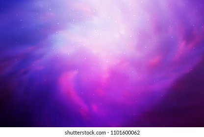 Light Purple, Pink vector layout with cosmic stars. Glitter abstract illustration with colorful cosmic stars. Smart design for your business advert.
