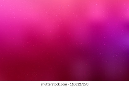 Light Purple, Pink vector layout with cosmic stars. Shining colored illustration with bright astronomical stars. Smart design for your business advert.