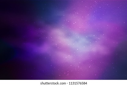 Light Purple, Pink vector layout with cosmic stars. Modern abstract illustration with Big Dipper stars. Template for cosmic backgrounds.