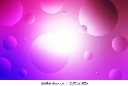 Light Purple, Pink vector layout with circle shapes. Abstract illustration with colored bubbles in nature style. Completely new template for your brand book.
