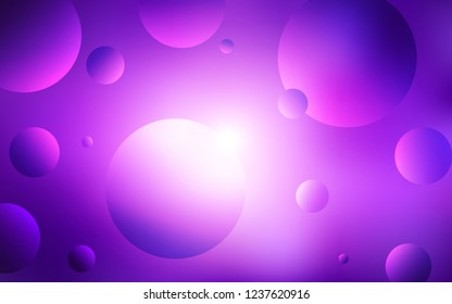 Light Purple, Pink vector layout with circle shapes. Illustration with set of shining colorful abstract circles. Completely new template for your brand book.