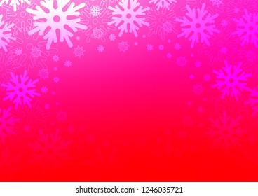 Light Purple, Pink vector layout with bright snowflakes. Decorative shining illustration with snow on abstract template. New year design for your business advert.