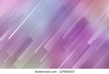 Light Purple, Pink vector layout with flat lines. Shining colored illustration with sharp stripes. Best design for your ad, poster, banner.