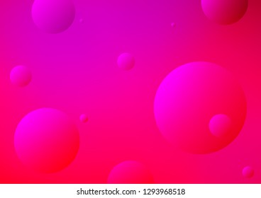 Light Purple, Pink vector layout with circle shapes. Abstract illustration with colored bubbles in nature style. The pattern can be used for aqua ad, booklets.