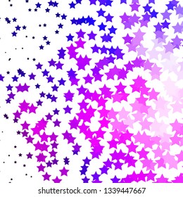 Light Purple, Pink vector layout with bright stars. Shining colorful illustration with small and big stars. Theme for cell phones.
