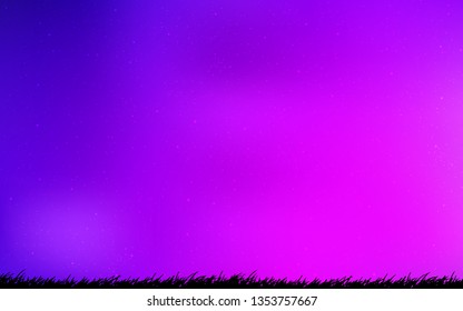 Light Purple, Pink vector layout with cosmic stars. Glitter abstract illustration with colorful cosmic stars. Best design for your ad, poster, banner.