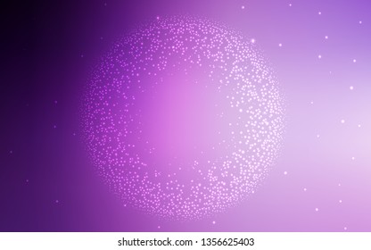 Light Purple, Pink vector layout with cosmic stars. Glitter abstract illustration with colorful cosmic stars. Best design for your ad, poster, banner.