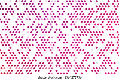 Light Purple, Pink vector layout with hexagonal shapes. Colorful hexagons on white backdrop. Pattern for ads, leaflets.