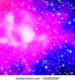 Light Purple, Pink vector layout with bright stars. Colorful illustration in abstract style with gradient stars. Theme for cell phones.