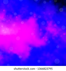 Light Purple, Pink vector layout with circles. Glitter abstract illustration with colorful drops. Design for your commercials.