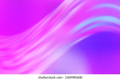 Light Purple, Pink vector layout with cosmic stars. Blurred decorative design in simple style with galaxy stars. Smart design for your business advert.
