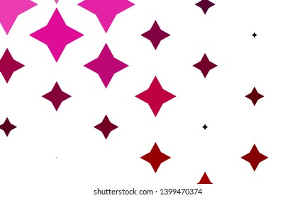 Light Purple, Pink vector layout with bright stars. Stars on blurred abstract background with gradient. The template can be used as a background.
