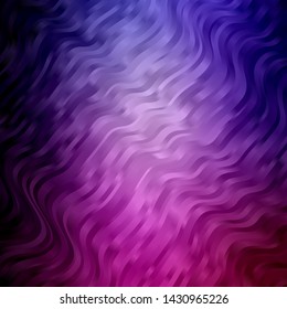 Light Purple, Pink vector layout with curves. Colorful abstract illustration with gradient curves. Pattern for booklets, leaflets.