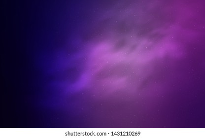 Light Purple, Pink vector layout with cosmic stars. Shining colored illustration with bright astronomical stars. Smart design for your business advert.