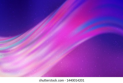 Light Purple, Pink vector layout with cosmic stars. Blurred decorative design in simple style with galaxy stars. Pattern for futuristic ad, booklets.