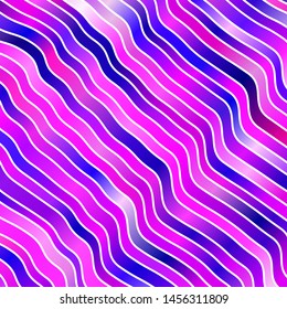 Light Purple, Pink vector layout with wry lines. Abstract illustration with bandy gradient lines. Smart design for your promotions.
