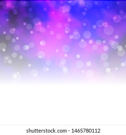 Light Purple, Pink vector layout with circles. Glitter abstract illustration with colorful drops. Design for your commercials.