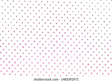 Light Purple, Pink vector layout with latin alphabet. Abstract illustration with colored latin alphabet. Best design for a college poster, banner.