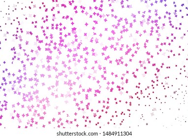 Light Purple, Pink vector layout with bright stars. Blurred decorative design in simple style with stars. Smart design for your business advert.