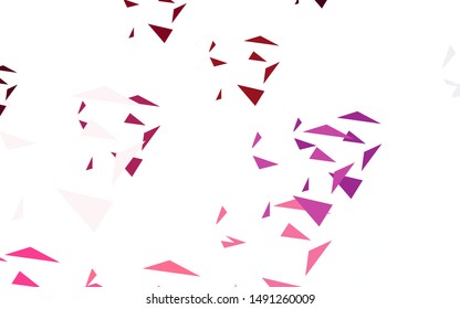 Light Purple, Pink vector layout with lines, triangles. Beautiful illustration with triangles in nature style. Pattern for booklets, leaflets