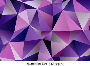 Light Purple, Pink vector layout with lines, triangles. Beautiful illustration with triangles in nature style. Modern template for landing page.