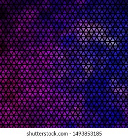Light Purple, Pink vector layout with lines, triangles. Triangles on abstract background with colorful gradient. Best design for posters, banners.