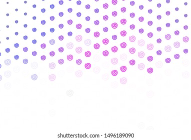 Light Purple, Pink vector layout with curved lines. Shining colorful illustration in simple style. Abstract style for your business design.