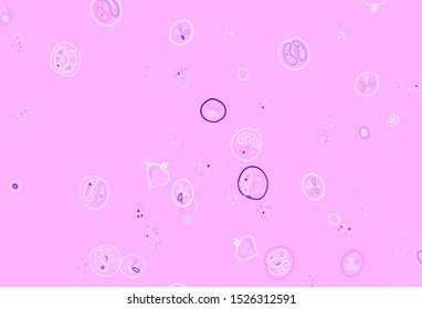 Light Purple, Pink vector layout with restaurant food. Glitter abstract sketch with gourmet food. Pattern for ad, booklets, leaflets of restaurants.