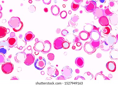 Light Purple, Pink vector layout with circle shapes. Blurred bubbles on abstract background with colorful gradient. Pattern for ads, leaflets.