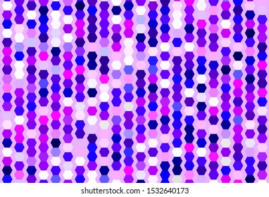 Light Purple, Pink vector layout with hexagonal shapes. Abstract illustration with colorful hexagons. Pattern for ads, leaflets.