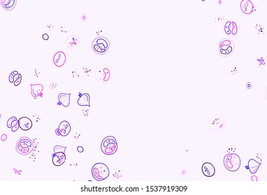 Light Purple, Pink vector layout with restaurant food. Decorative illustration with food on abstract template. Pattern for menu of cafes, bars, restaurants.