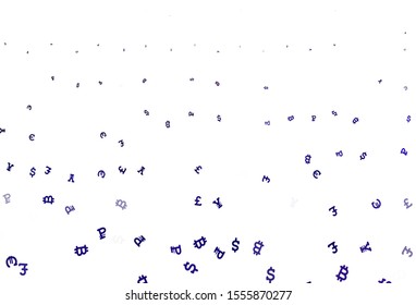Light Purple, Pink vector layout with banking symbols. Abstract illustration with colored financial digital symbols. Pattern for financial, investment websites.