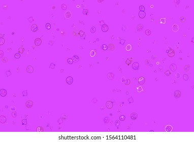 Light Purple, Pink vector layout with restaurant food. Abstract background with colorful Fast Food illustrations. Pattern for ad, booklets, leaflets of restaurants.