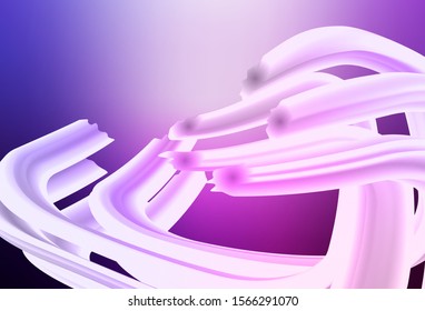 Light Purple, Pink vector layout with wry lines. Modern gradient abstract illustration with bandy lines. Pattern for your business design.