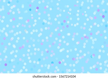 Light Purple, Pink vector layout with bright snowflakes. Glitter abstract illustration with crystals of ice. New year design for poster, banner.