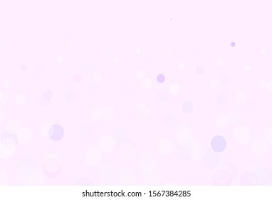 Light Purple, Pink vector layout with circle shapes. Illustration with set of shining colorful abstract circles. Pattern for beautiful websites.