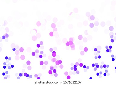 Light Purple, Pink vector layout with circle shapes. Abstract illustration with colored bubbles in nature style. Design for poster, banner of websites.