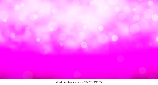 Light Purple, Pink vector layout with circle shapes. Abstract illustration with colorful spots in nature style. New template for a brand book.
