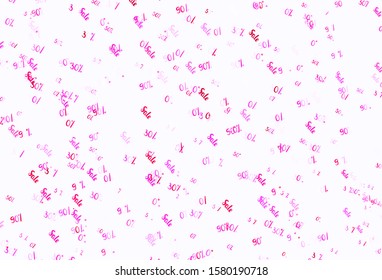 Light Purple, Pink vector layout with discount of 30, 50, 90%. Gradient illustration with discount signs on white backdrop. Design for business ads, commercials.