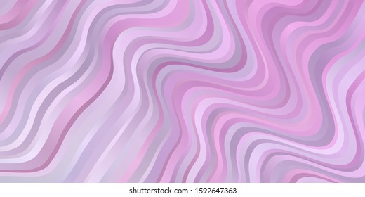 Light Purple, Pink vector layout with curves. Gradient illustration in simple style with bows. Pattern for websites, landing pages.