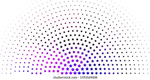 Light Purple, Pink vector layout with bright stars. Colorful illustration with abstract gradient stars. Theme for cell phones.