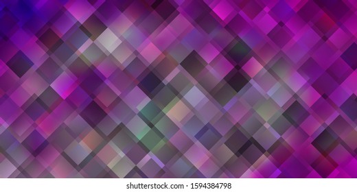 Light Purple, Pink vector layout with lines, rectangles. Rectangles with colorful gradient on abstract background. Modern template for your landing page.