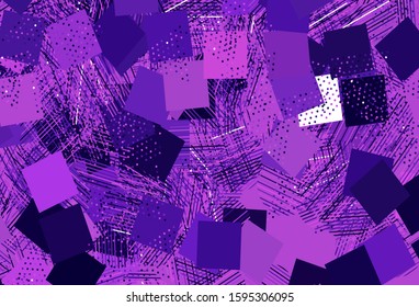 Light Purple, Pink vector layout with circles, lines, rectangles. Glitter abstract illustration with spheres, squares, lines. Best design for poster, banner.