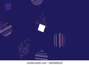 Light Purple, Pink vector layout with circles, lines, rectangles. Glitter abstract illustration with spheres, squares, lines. Pattern for booklets, leaflets