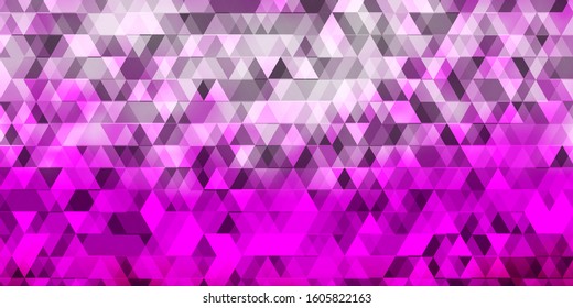 Light Purple, Pink vector layout with lines, triangles. Illustration with colorful gradient triangles. Pattern for commercials.